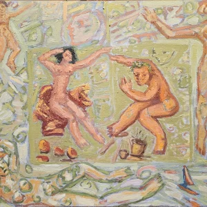 Pintor y su modelo, mirando a su ideal femenino