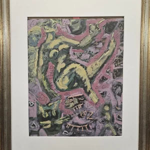 Pintora con mano y pie en su sueño